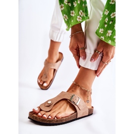 FB1 Papuci De Damă Cu Cataramă Bej Elina 2