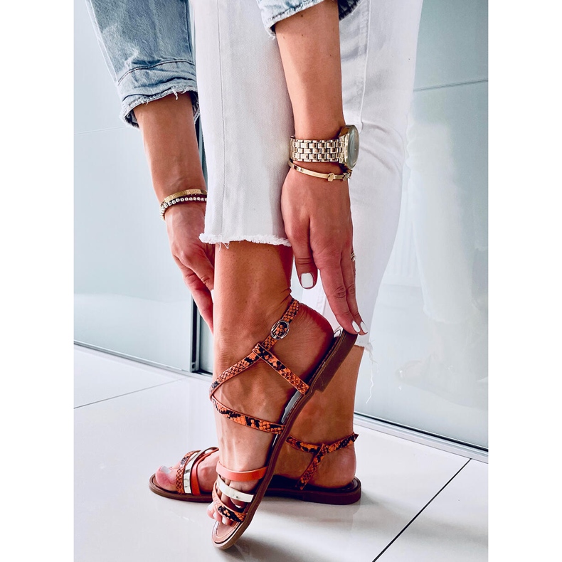 Sandale de dama Bavi Orange portocale 1