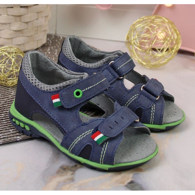 Sandale cu velcro Kornecki Jr KOR6313 bleumarin albastru marin 2