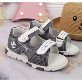 Sandale cu velcro NEWS Jr EU651B gri 2