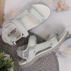 Sandale cu velcro American Club W AM896B gri 2