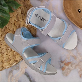 American Club Jr.AM898A sandale cu velcro gri 2
