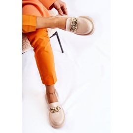 FB1 Mocasini din piele Lant Bej deschis Amicable 4