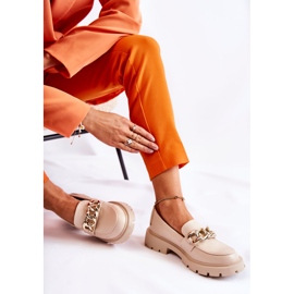 FB1 Mocasini din piele Lant Bej deschis Amicable 2