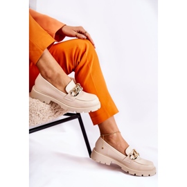 FB1 Mocasini din piele Lant Bej deschis Amicable 3