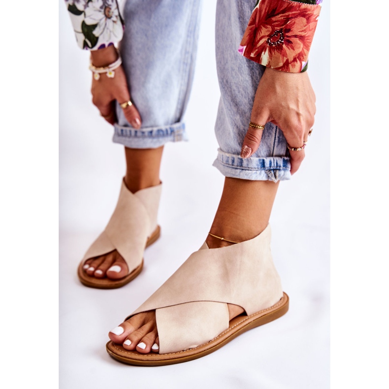 S.Barski Sandale de damă din piele bej Catalise 1