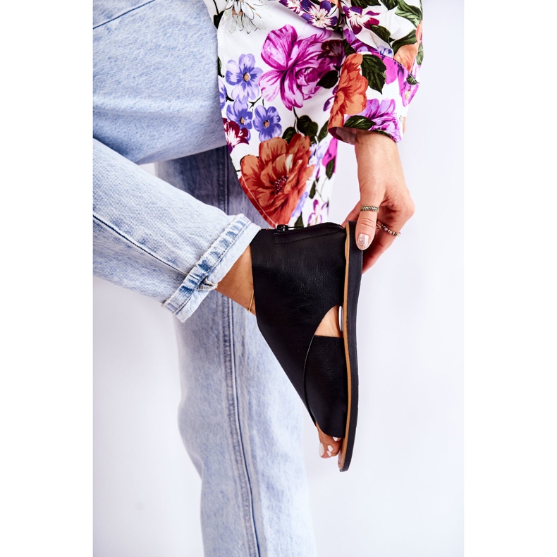 S.Barski Sandale Catalise din piele neagră de damă negru 2