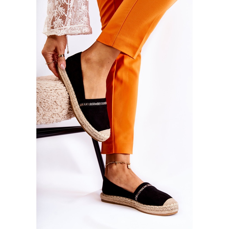 S.Barski Espadrile Classic Slip-On pentru Damă Cersei negru 1