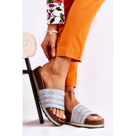 S.Barski Papuci de damă clasici cu un lanț Blue Maddy albastru 1 S.Barski Papuci de damă clasici cu un lanț Blue Maddy albastru 1