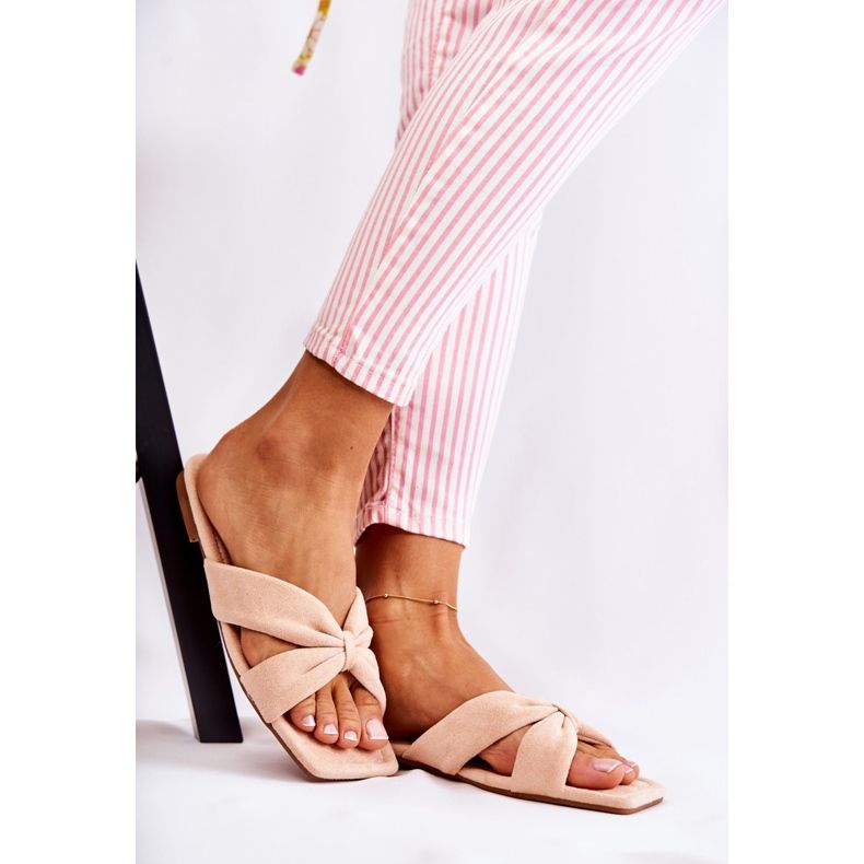 Papuci de damă din velur roz deschis Vanilla Sky 1