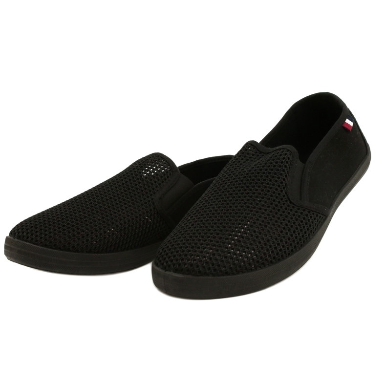 Pantofi slip-on ajurat pentru bărbați Atletico WY18922 negru 2