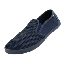 Pantofi slip-on ajurat pentru bărbați Atletico WY18922 albastru 3 Pantofi slip-on ajurat pentru bărbați Atletico WY18922 albastru 3