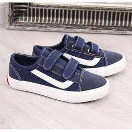 Adidași joasă cu Velcro Atletico Jr ATC337C bleumarin albastru marin 1