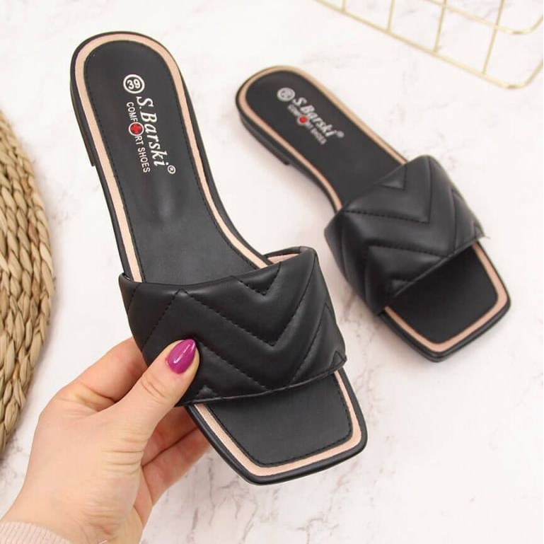 S. Barski W OLI103A papuci matlasati negri negru 1