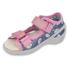 Pantofi pentru copii Befado pu 065P151 albastru marin roz 1