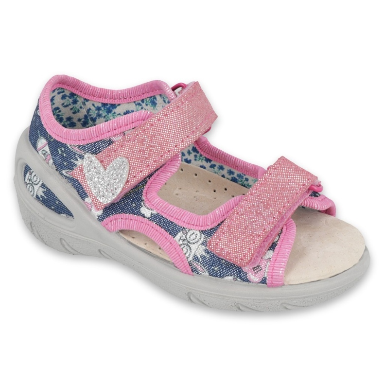 Pantofi pentru copii Befado pu 065X151 roșu roz argint 1