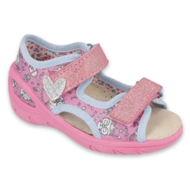 Pantofi pentru copii Befado pu 065X147 roz argint gri 1