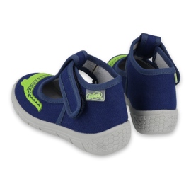 Papuci pentru copii Befado cu un crocodil 531p083 albastru marin verde 2