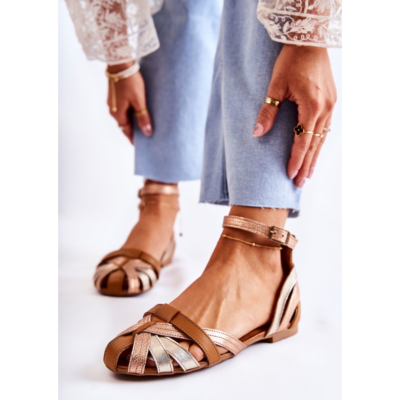 Sandale Damă Piele Maciejka 01924-32 Auriu-Maro 2