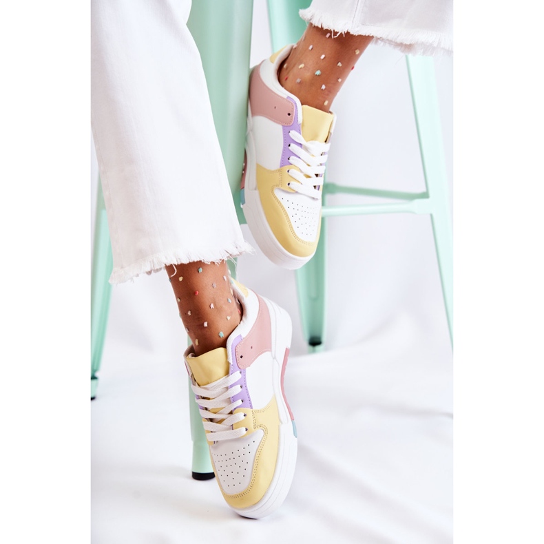 PS1 Pantofi sport de dama, alb si galben Francis multicolor 2 PS1 Pantofi sport de dama, alb si galben Francis multicolor 2