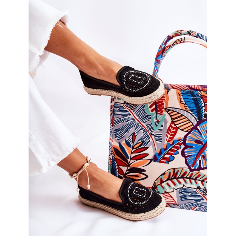 S.Barski Espadrile pentru femei Meredith, negru, ajurate 2