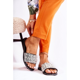 PG2 Papuci De Dama Cu Perle Negri Vamero negru 2