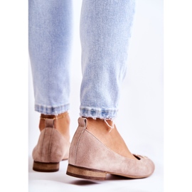 Balerini De Damă De Căprioară Cu Decor Nicole 2746 Bej 2