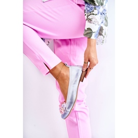 Balerini Dama Piele Cu Cristale Nicole 2749 Alb-Albastru 1