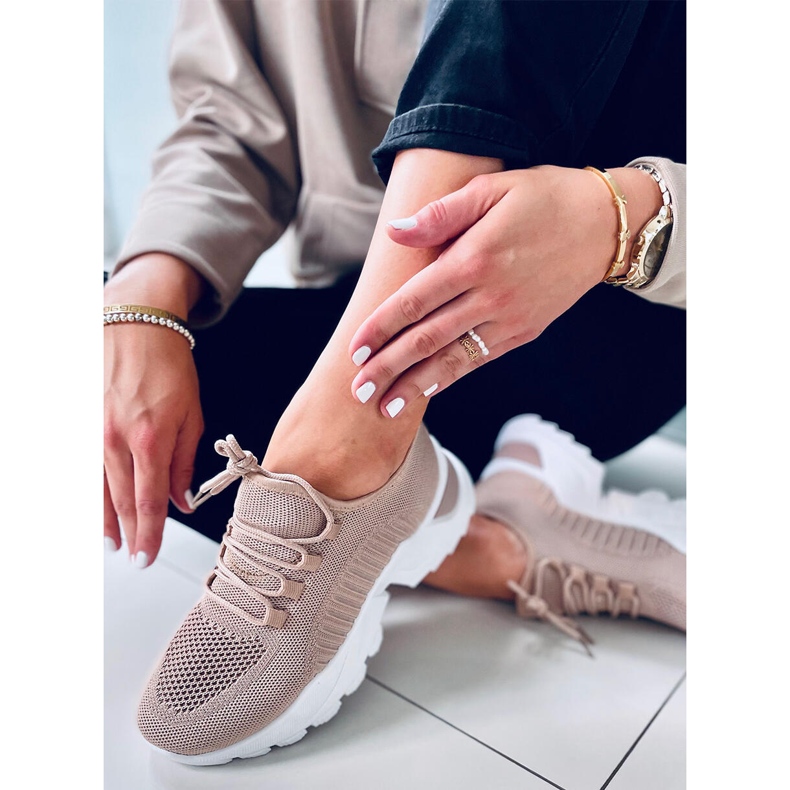 Tenisi Thorne Khaki cu șosete bej 1