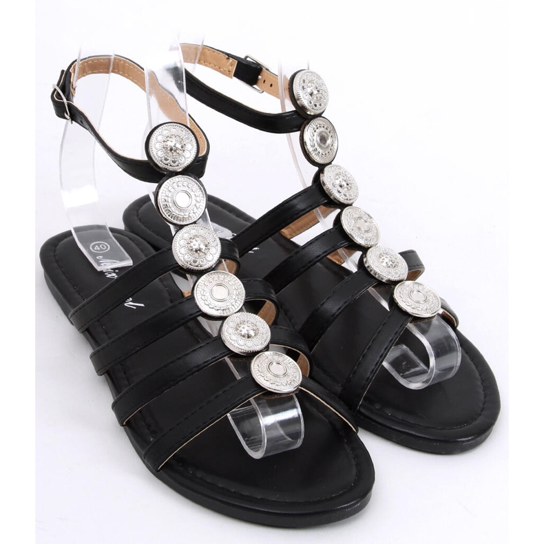 Sandale gladiator dama Logan Black negru 1