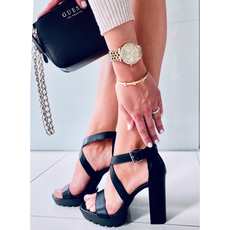 Sandale pe platforma Spencer Black negru 2