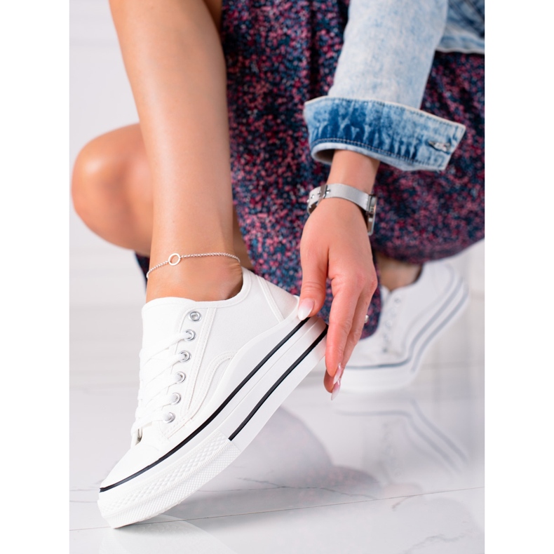 SHELOVET Adidași pe platformă alb 1