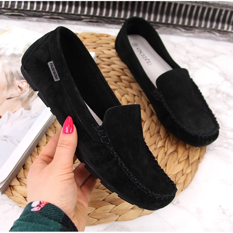 Mocasini de dama din piele neagra Vinceza negru 2