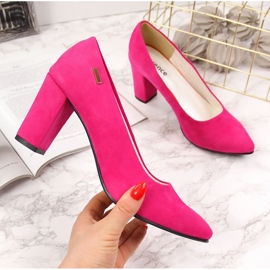 Pompi pe post piele intoarsa fucsia Monique roz 2