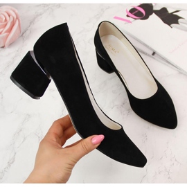 Pompe pe un bloc decorativ din piele intoarsa Juma negru 2