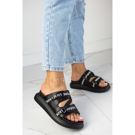 Papuci negri cu platforma Laura La.Fi negru 2