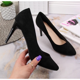 Pompi stiletto piele intoarsa neagra Sergio Leone negru 1