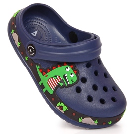 American Club papuci bleumarin cu un dinozaur albastru marin 1 American Club papuci bleumarin cu un dinozaur albastru marin 1