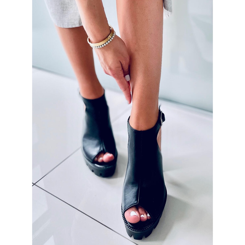 Sandale pe platforma Rome Black negru 1