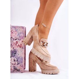 Lewski Shoes Pompe la modă Pe Platformă Și Un Bar Lewski Pantofi 3197 Bej 1