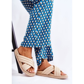 PJ1 Papuci de piele clasici de dama Bej Daron 1