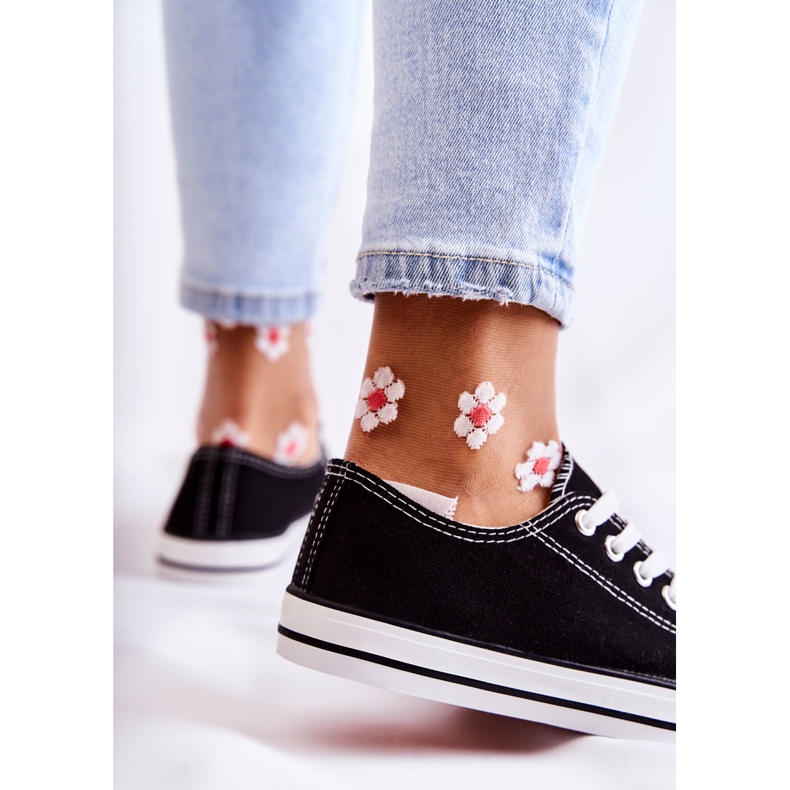 PJ1 Tenisi clasici de damă, legati, negri Be Mine negru 2