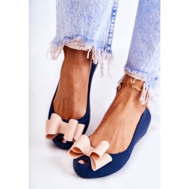 PH1 Balerini din cauciuc de damă, cu fundă, albastru marin 1