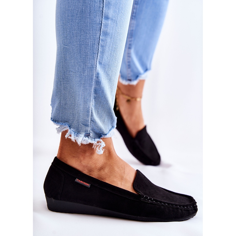 PH1 Mocasini negri din piele intoarsa de dama La Cava negru 1