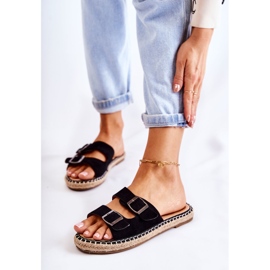 PG1 Papuci de damă clasici din piele intoarsa Negru Casilda 1