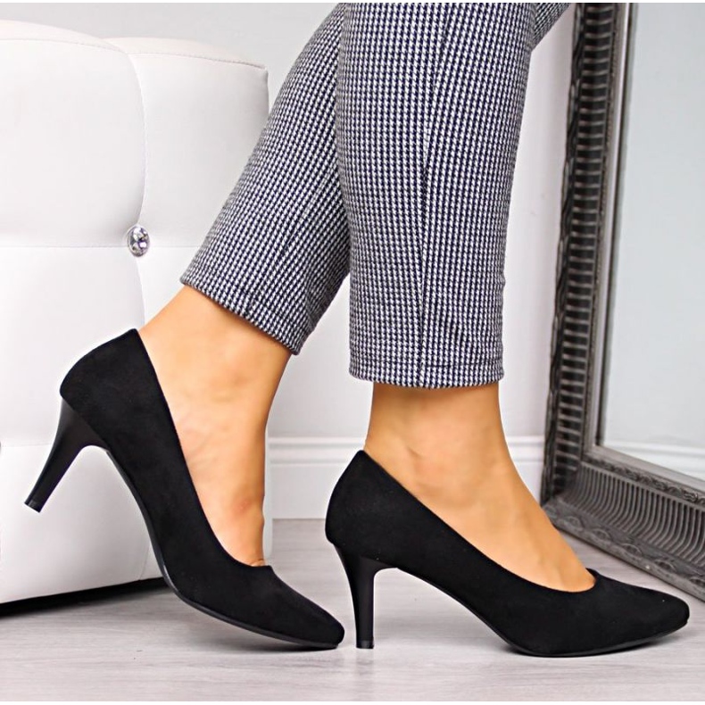 Pompi de piele intoarsa neagra W Sergio Leone negru 2