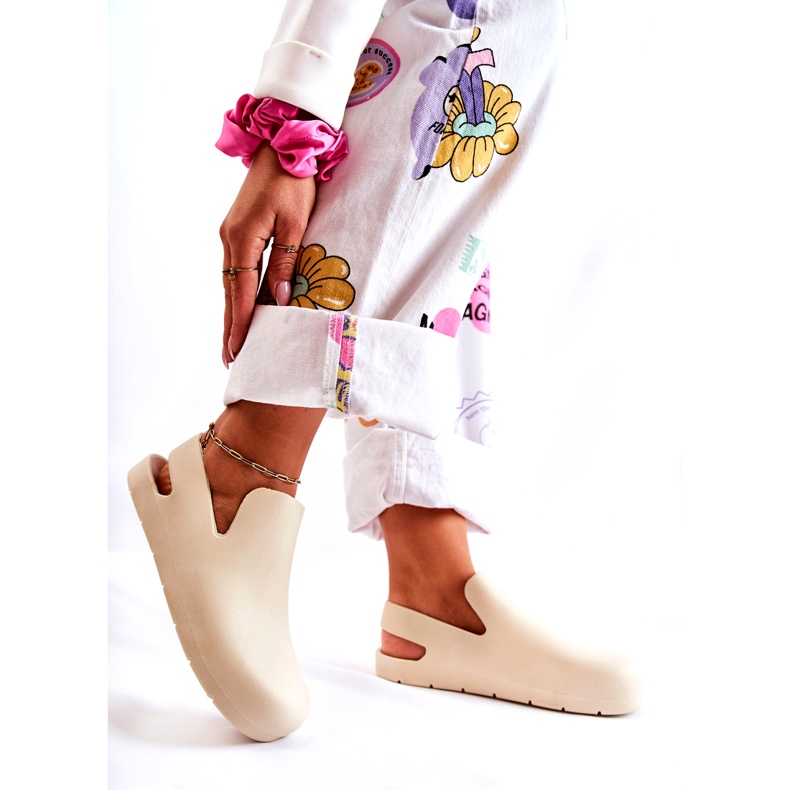 FS1 Saboți din cauciuc la modă Bej deschis Meriko 4