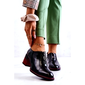 S.Barski Pantofi la modă lăcuți pe un stâlp Lorena negru și roșu 1