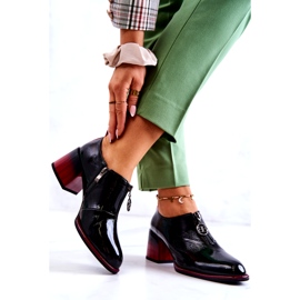 S.Barski Pantofi la modă lăcuți pe un stâlp Lorena negru și roșu 2 S.Barski Pantofi la modă lăcuți pe un stâlp Lorena negru și roșu 2