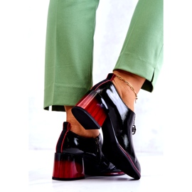 S.Barski Pantofi la modă lăcuți pe un stâlp Lorena negru și roșu roşu 4